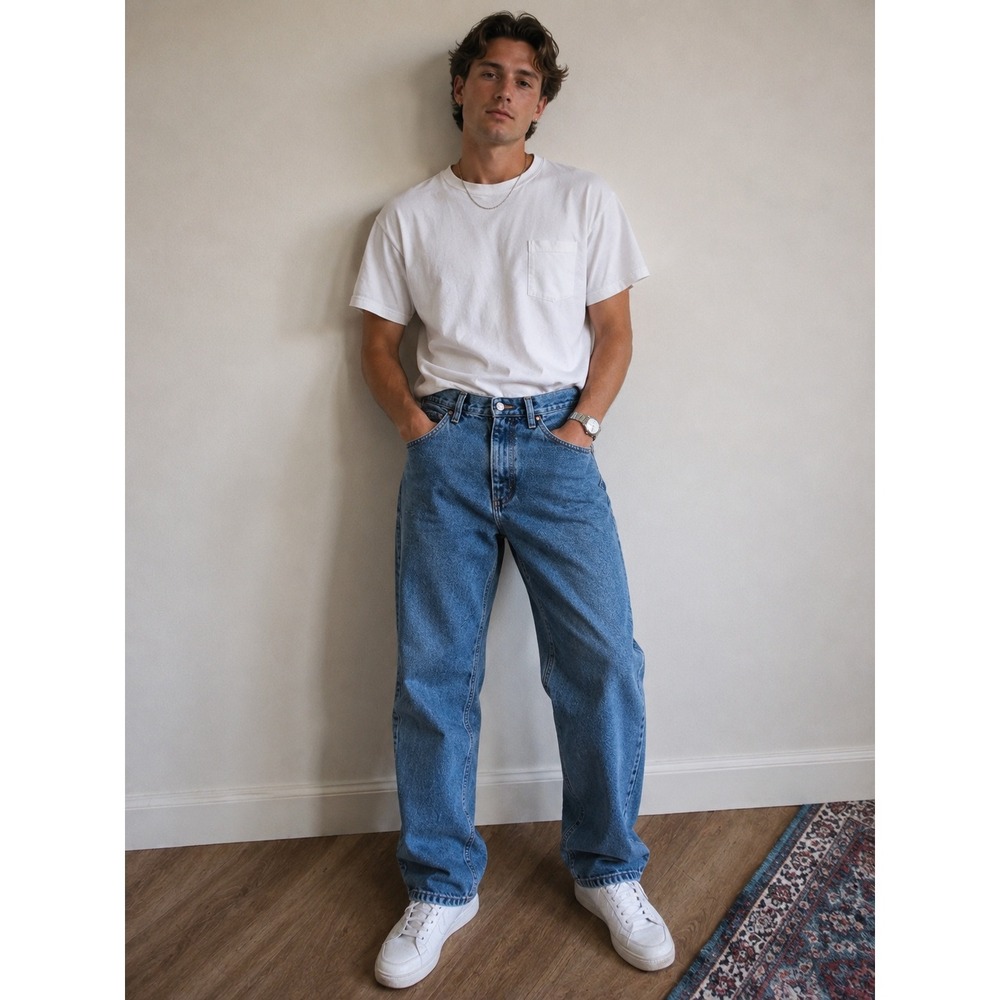 Rustler Vintage Regualr Fit Straight Leg Jeans Medium Wash Blue  30x30